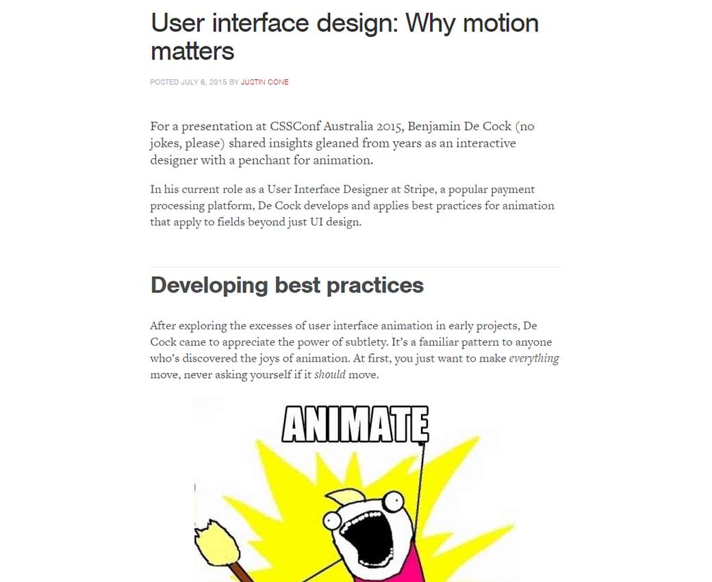 User interface design: Why motion matters