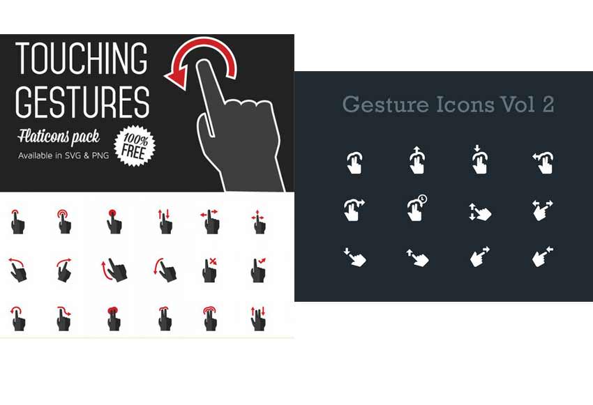 Des icônes de gestes mobiles gratuits