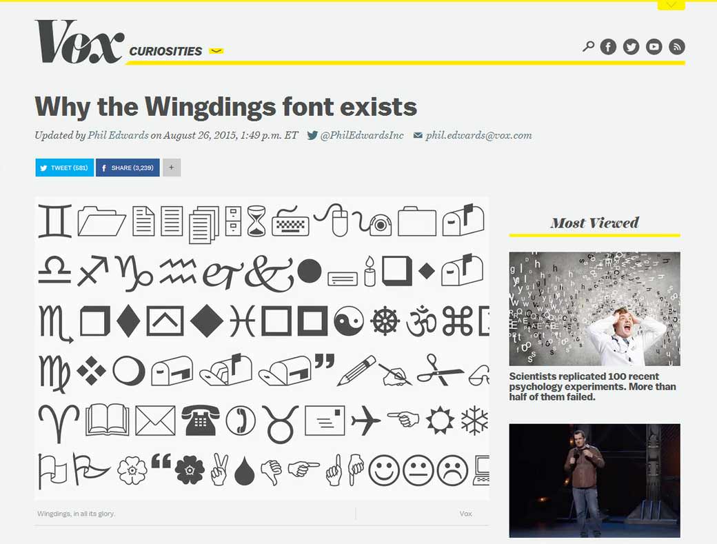 Why the Wingdings font exists