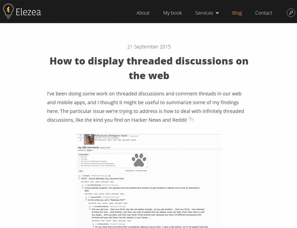  How to display threaded discussions on the web