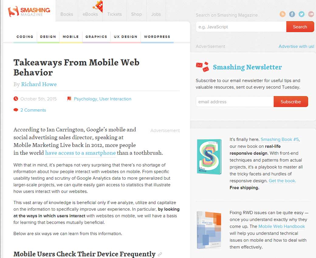Takeaways From Mobile Web Behavior
