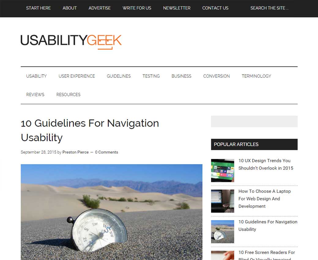 10 Guidelines For Navigation Usability,