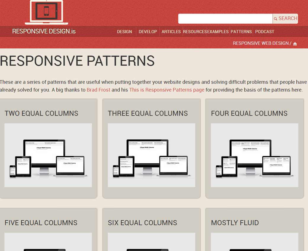 https://responsivedesign.is/patterns