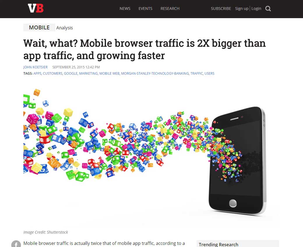 Wait, what? Mobile browser traffic is 2X bigger than app traffic, and growing faster