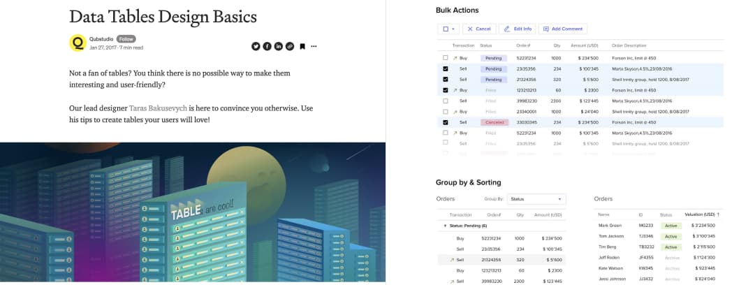 Screenshot of Data Tables Design Basics