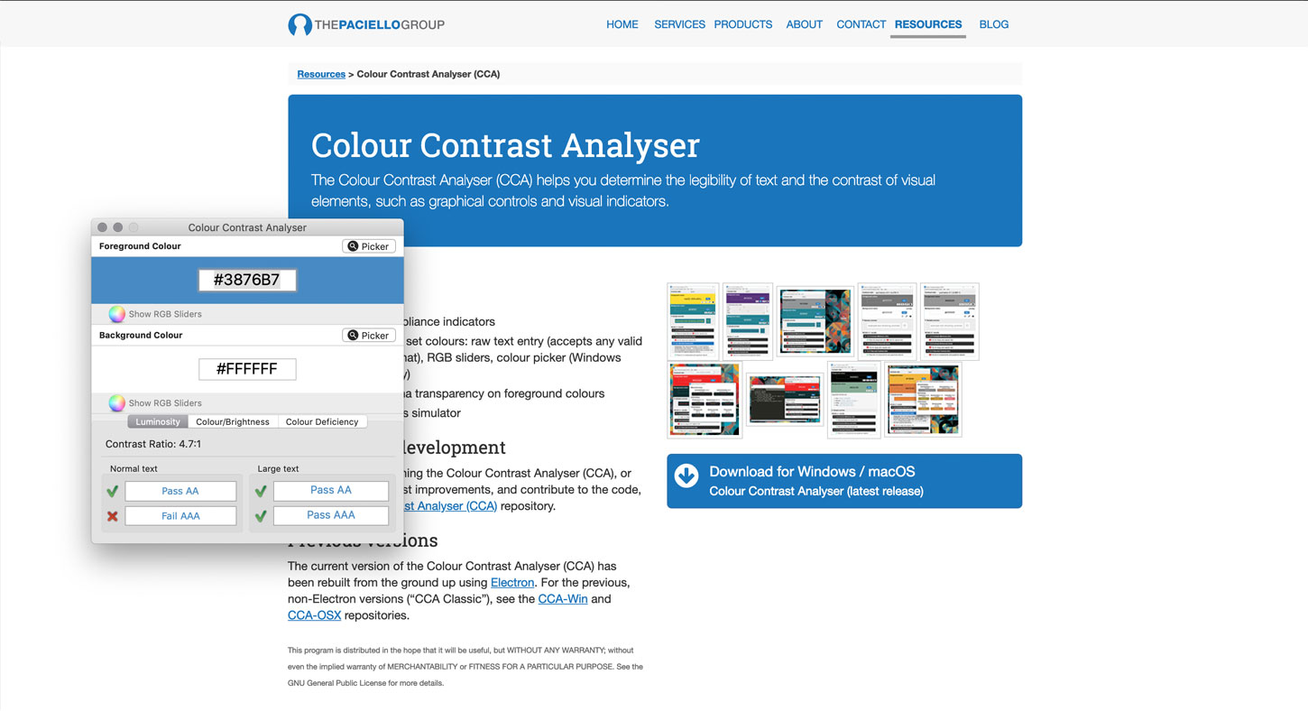 colour contrast analyser mac