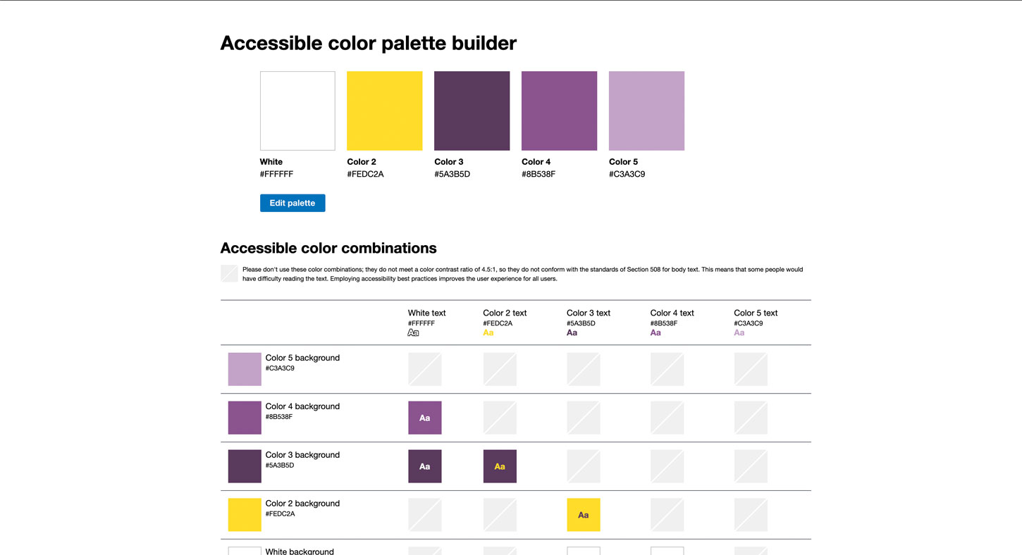 Accessible Color Palette Generator