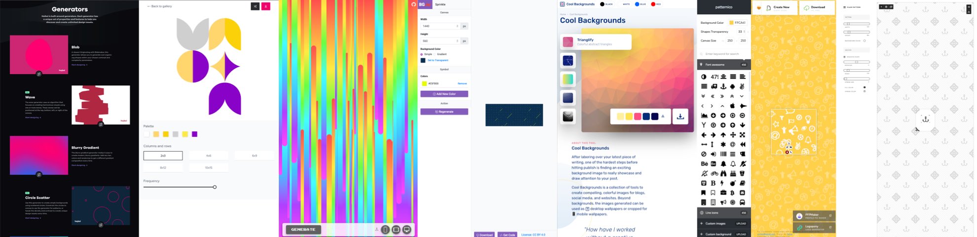 Screenshots of pattern tools