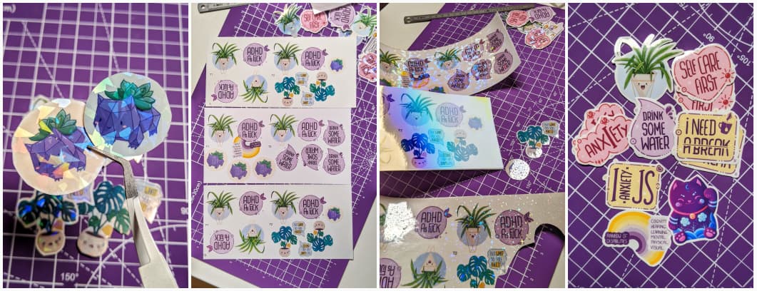 A collage of the different stickers I made