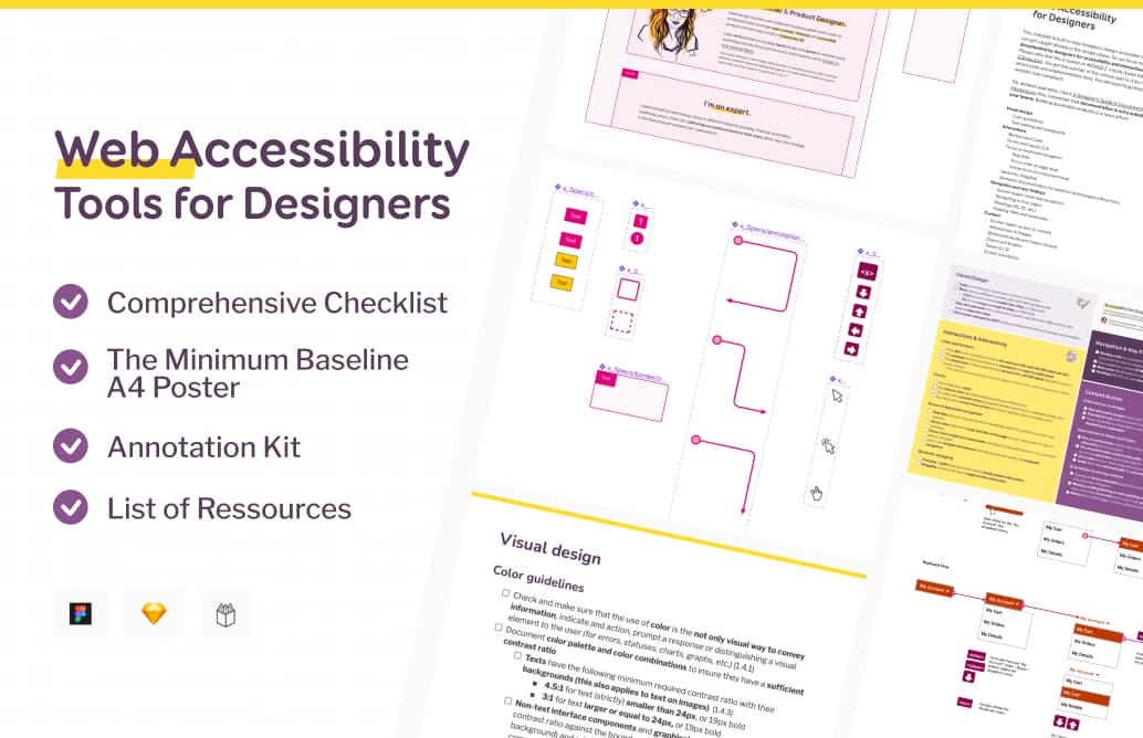 Web Accessibility Tools for Designers: Comprehensive Checklist, A4 Poster, Annotation Kit, List of Resources