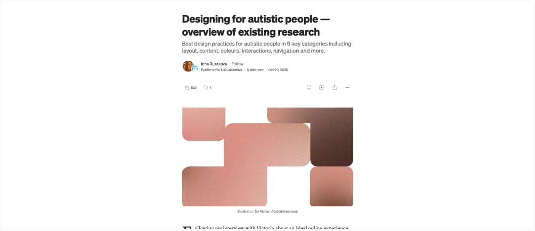 Designing for autistic people — overview of existing research